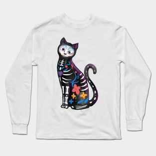 Mexican Skull Cat Long Sleeve T-Shirt